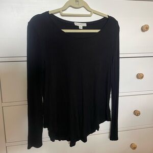White + Warren Black Long Sleeve Top